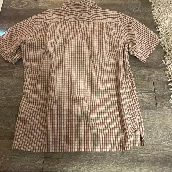 Eddie Bauer Men's Tan Plaid Button Down Shirt - Picture 7 of 10